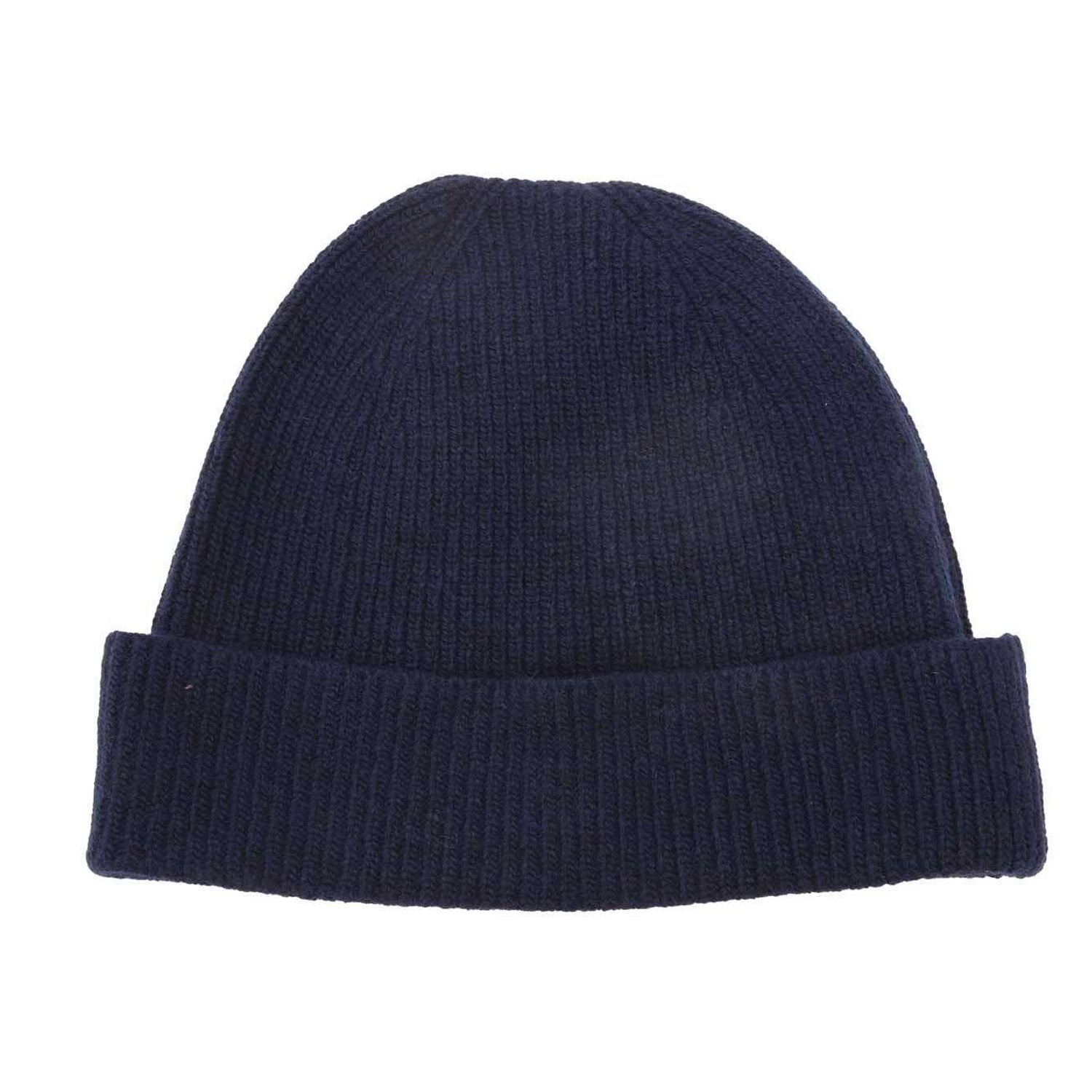 Navy-White - Back - Palm Angels Childrens-Kids Logo Knitted Beanie