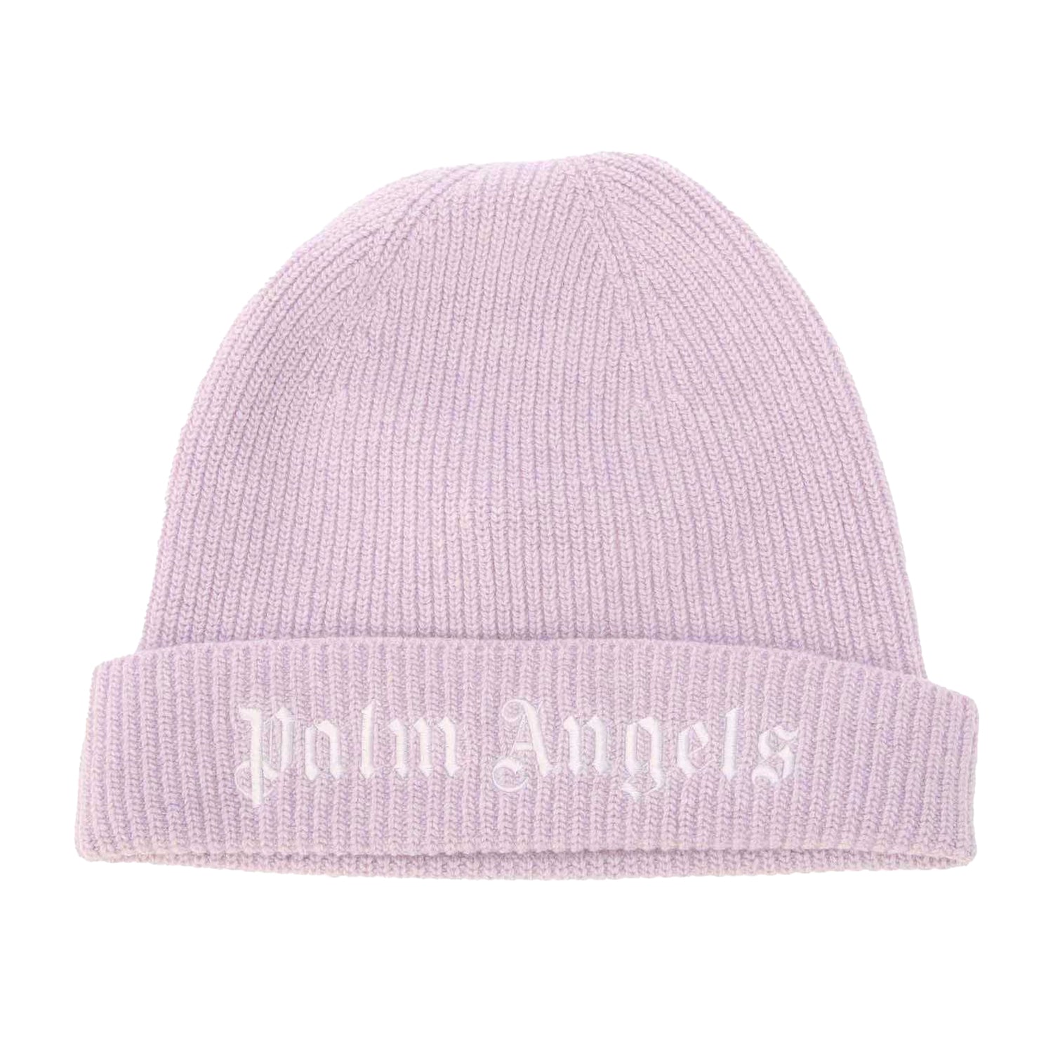 Lilac - Front - Palm Angels Childrens-Kids Logo Knitted Beanie
