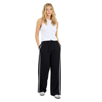 Black-White - Lifestyle - Brave Soul Womens-Ladies Striped Joggers