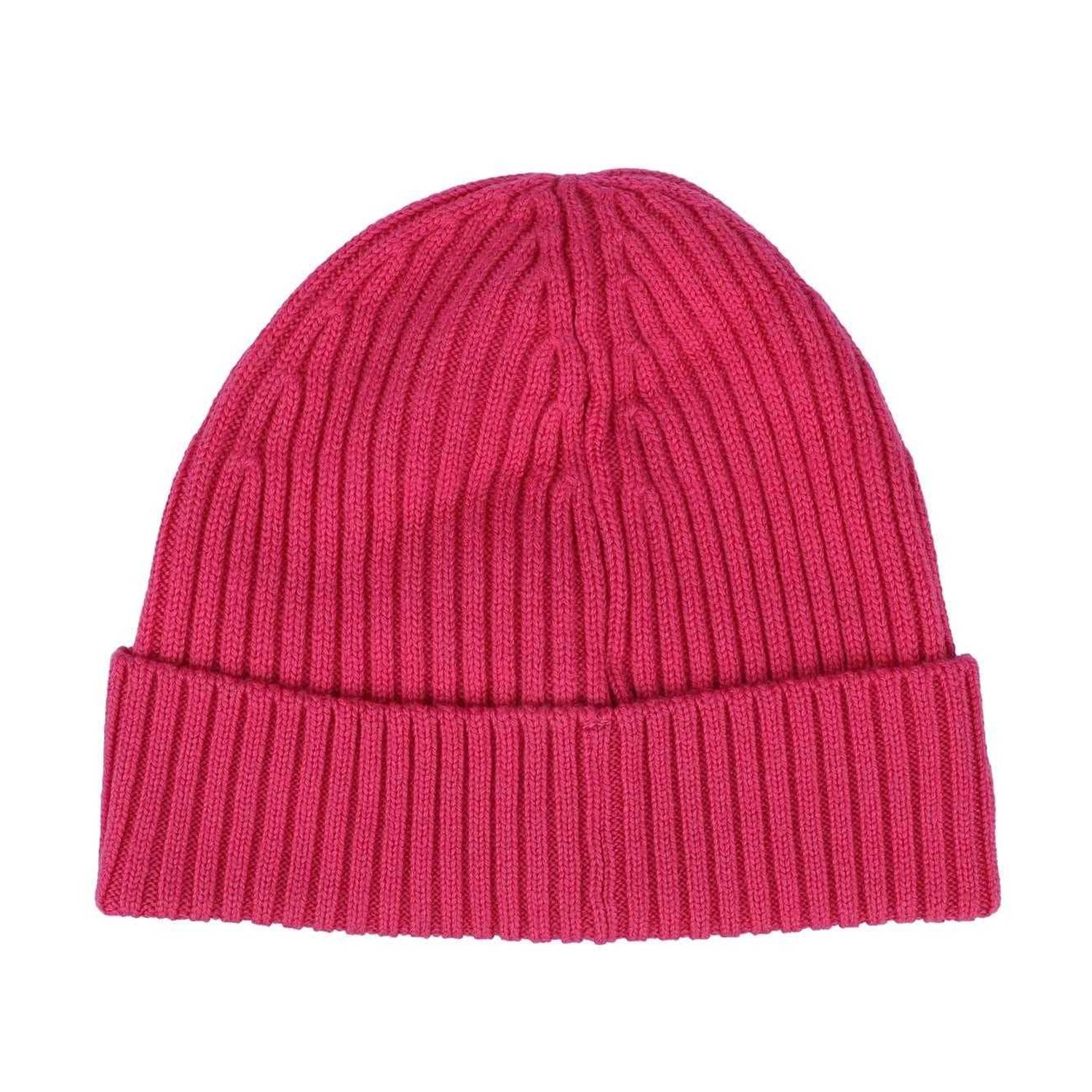 Red - Back - Lacoste Ribbed Brushed Knitted Beanie