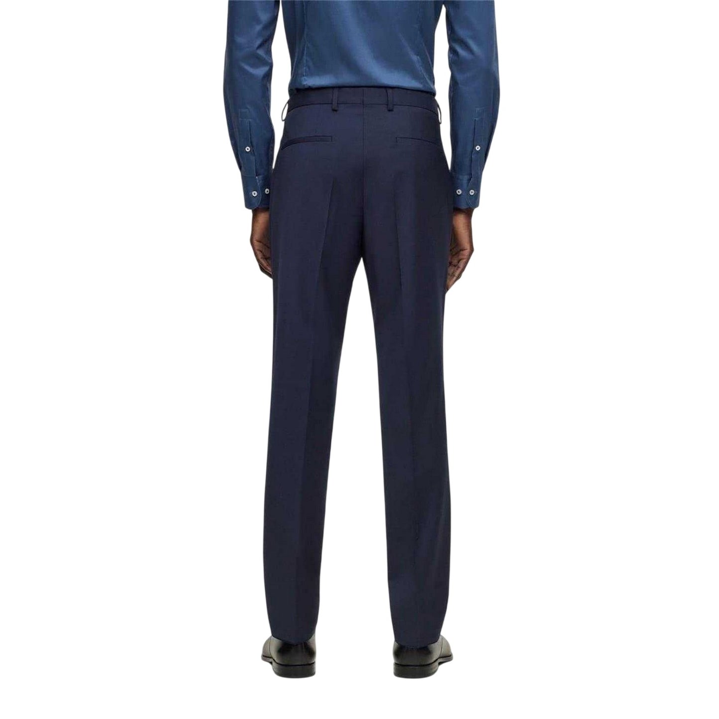 Dark Blue - Back - Boss Mens Leon Straight Leg Trousers