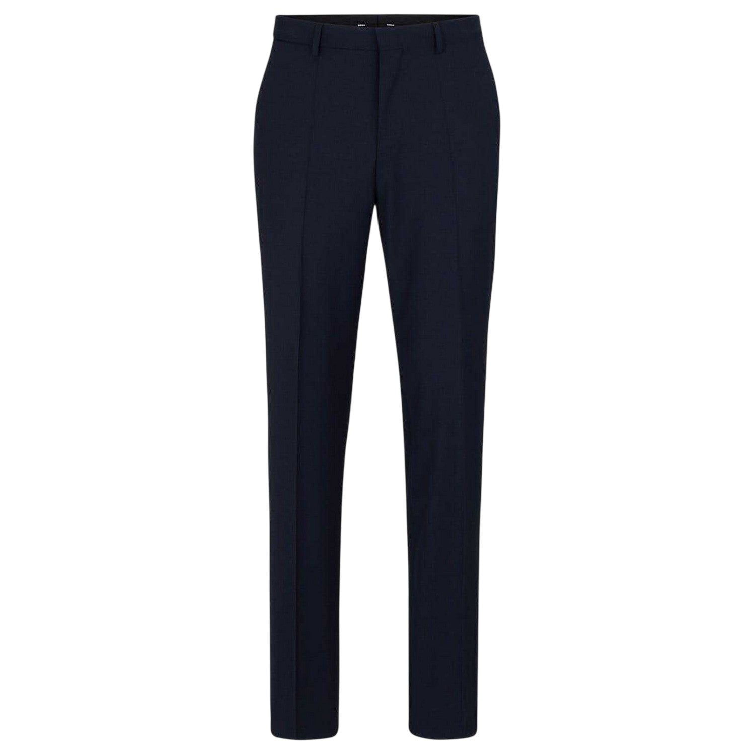 Dark Blue - Front - Boss Mens Leon Straight Leg Trousers