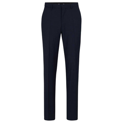 Dark Blue - Front - Boss Mens Leon Straight Leg Trousers