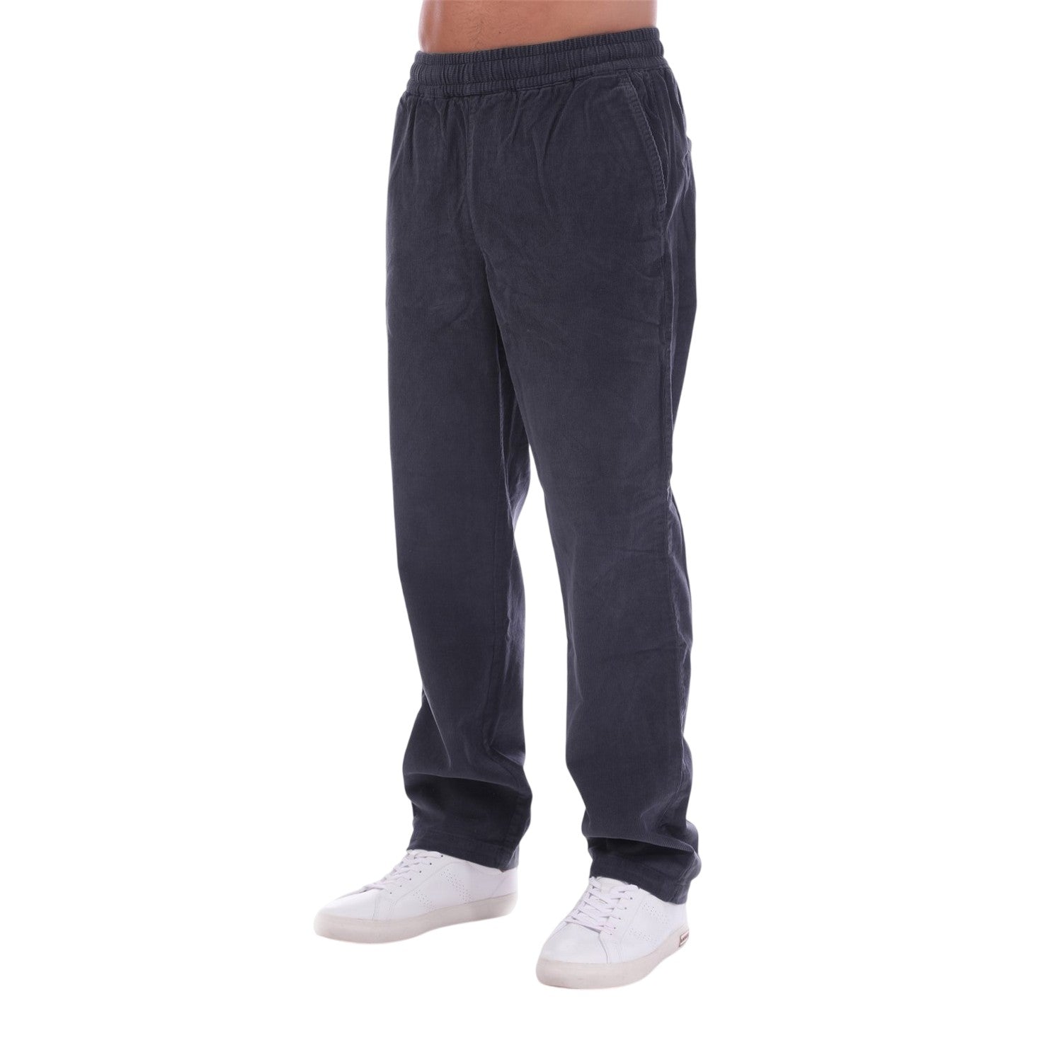 Muddy Navy - Side - Lyle & Scott Mens Plain Wide Leg Trousers