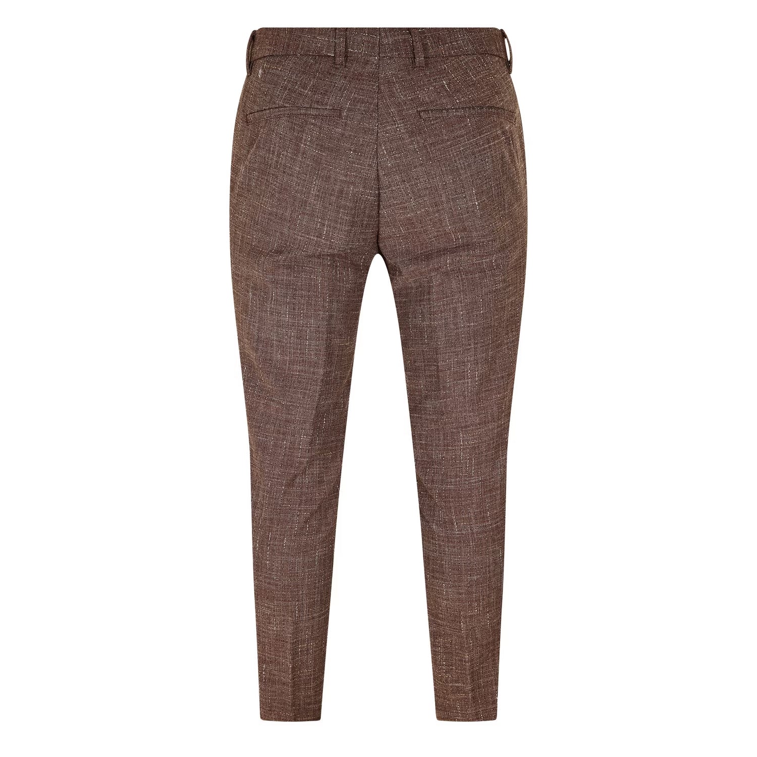 Dark Brown - Back - Boss Mens Genius Straight Leg Trousers