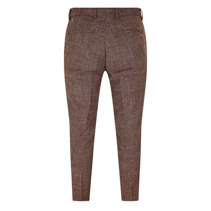 Dark Brown - Back - Boss Mens Genius Straight Leg Trousers