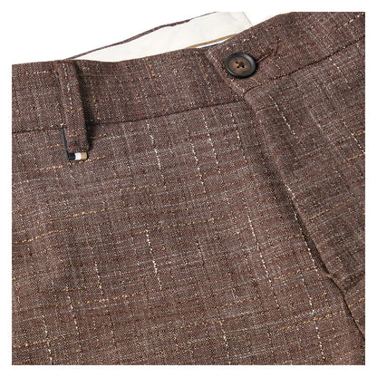 Dark Brown - Side - Boss Mens Genius Straight Leg Trousers
