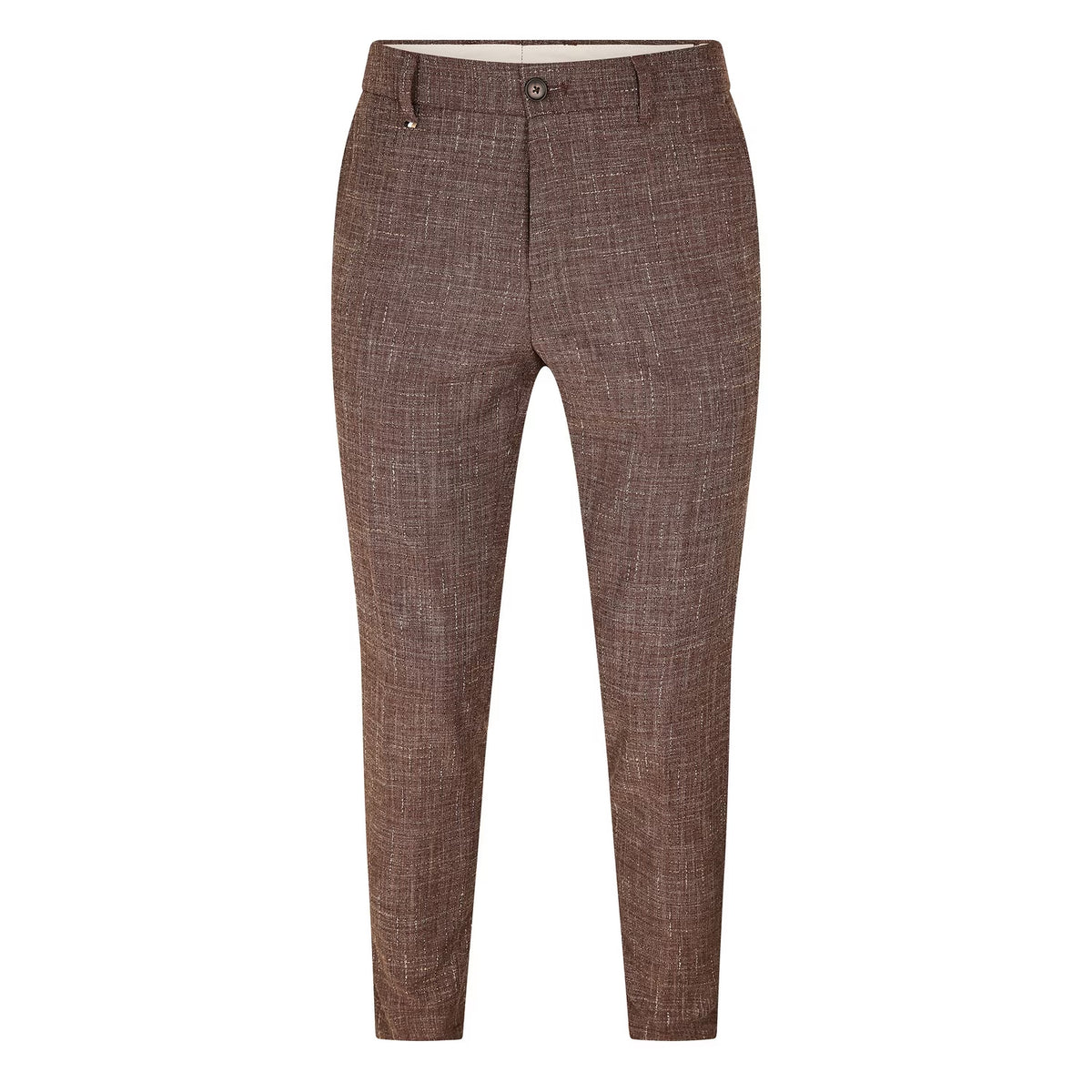 Dark Brown - Front - Boss Mens Genius Straight Leg Trousers