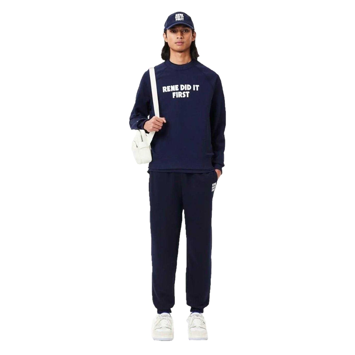 Navy Blue - Close up - Lacoste Mens Rene Did It First Joggers