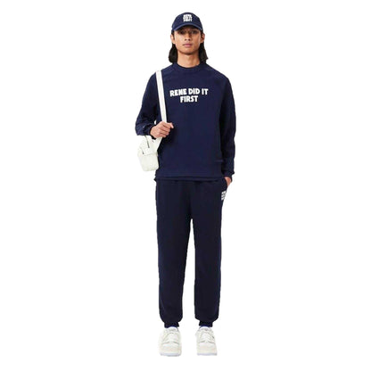 Navy Blue - Close up - Lacoste Mens Rene Did It First Joggers