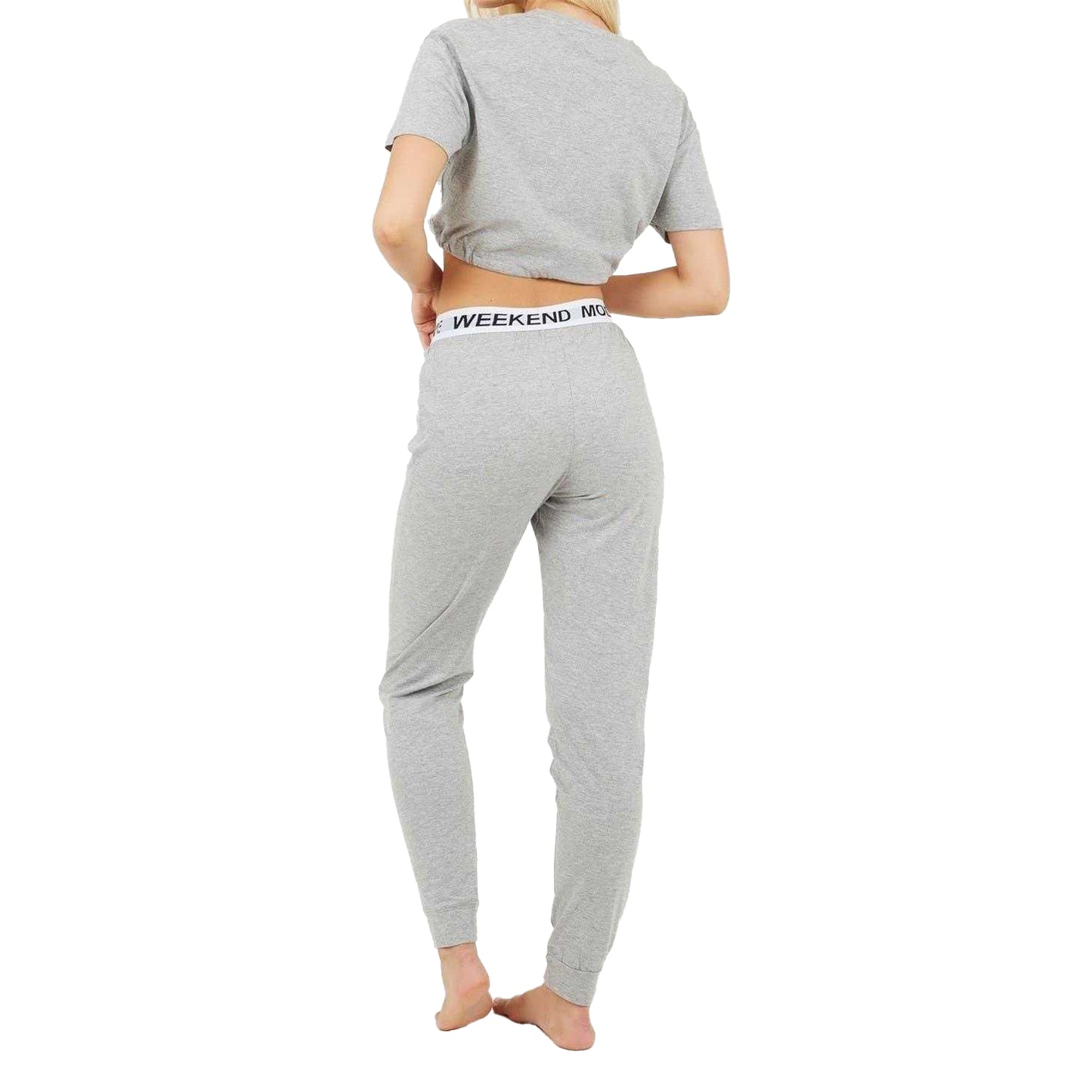 Grey Marl - Back - Brave Soul Womens-Ladies Loungewear Set