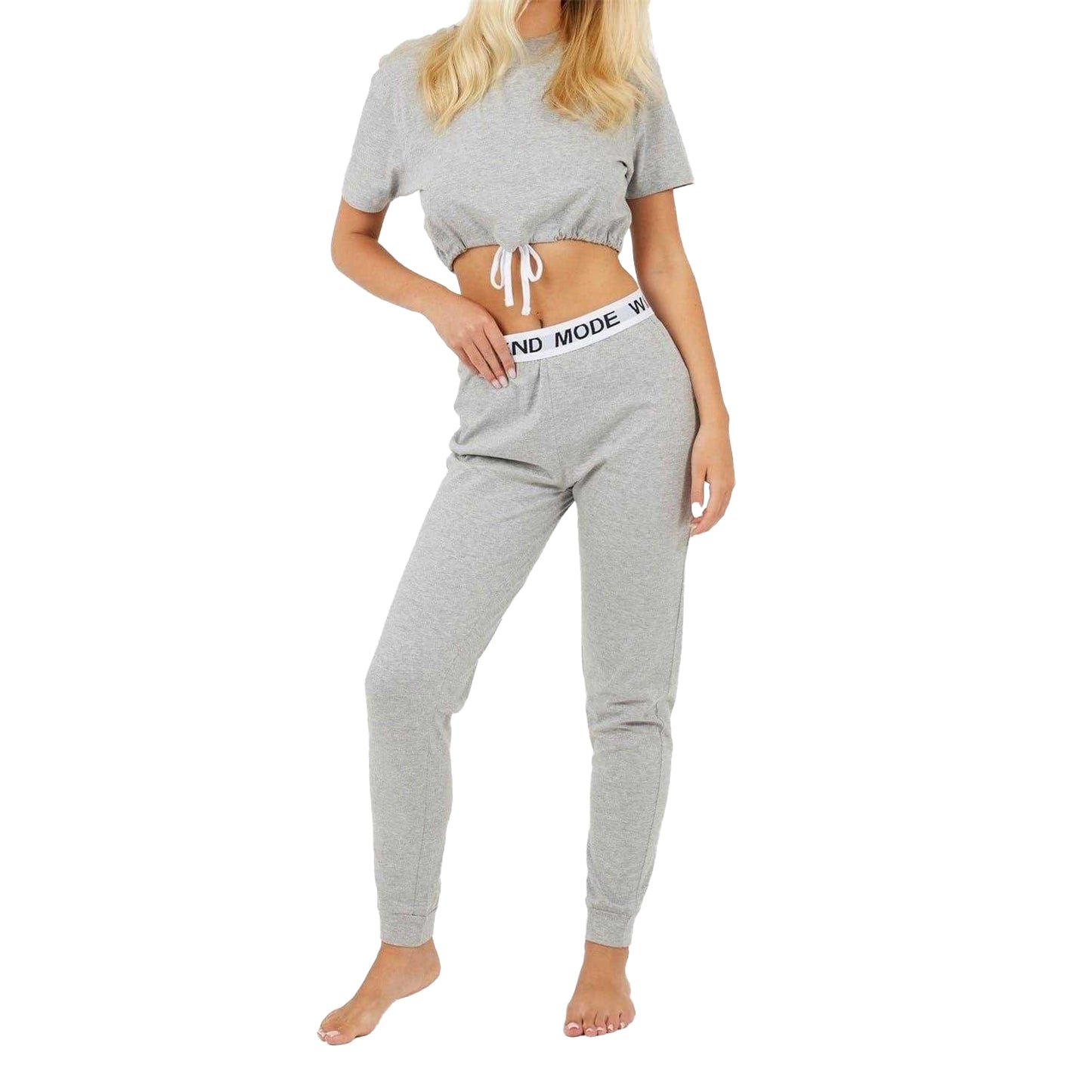 Grey Marl - Front - Brave Soul Womens-Ladies Loungewear Set