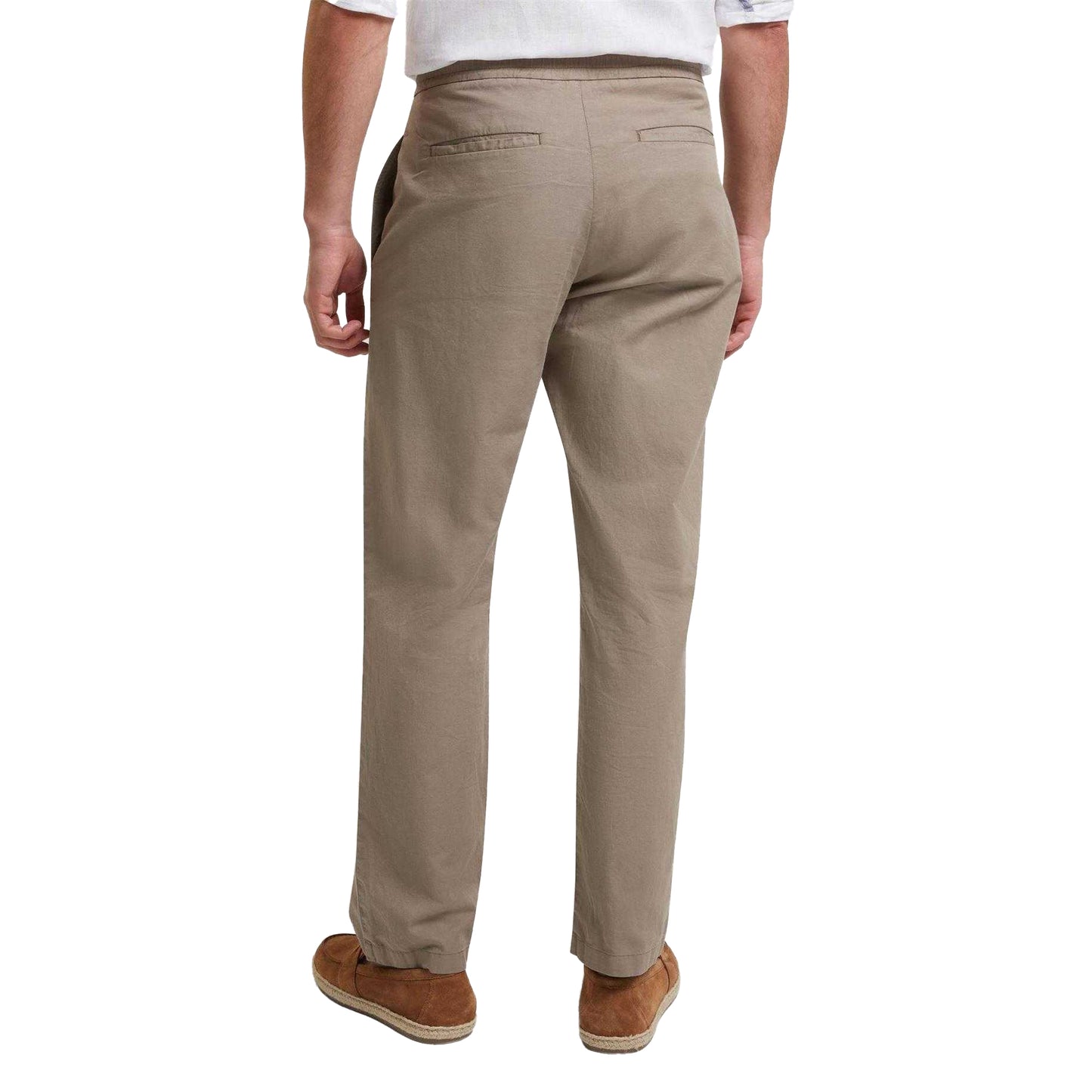 Brown - Back - Ted Baker Mens Straight Leg Trousers