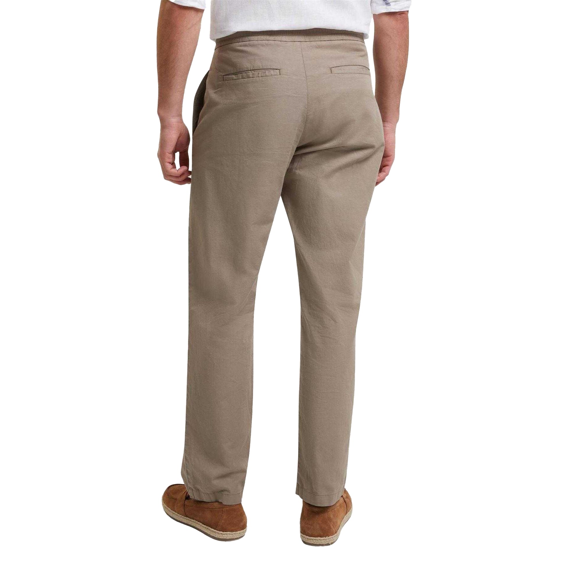 Brown - Back - Ted Baker Mens Straight Leg Trousers