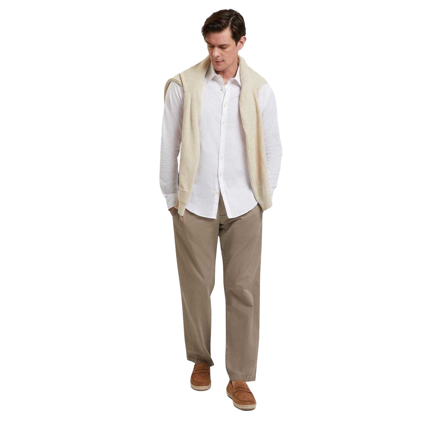 Brown - Pack Shot - Ted Baker Mens Straight Leg Trousers