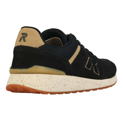 Black - Back - Rieker Mens Leather Trainers