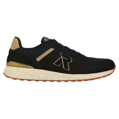 Black - Side - Rieker Mens Leather Trainers