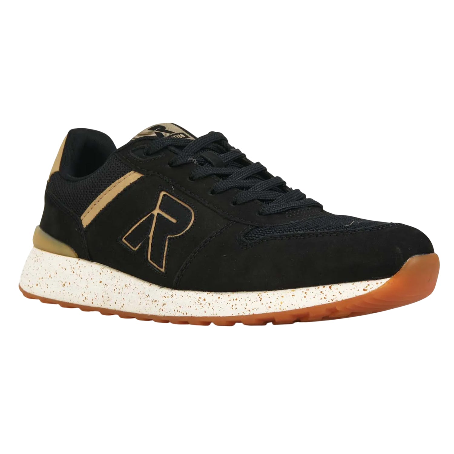 Black - Front - Rieker Mens Leather Trainers