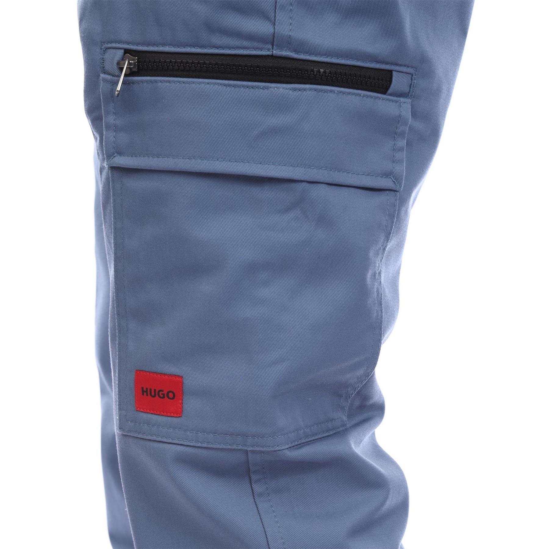 Blue - Side - Hugo Mens Gilan231D Cargo Trousers