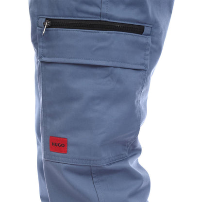 Blue - Side - Hugo Mens Gilan231D Cargo Trousers