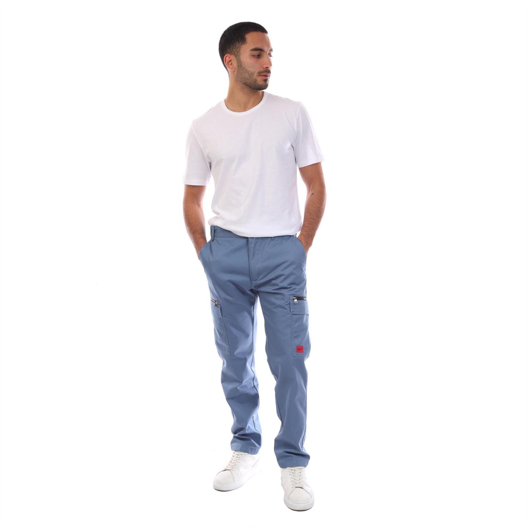 Blue - Lifestyle - Hugo Mens Gilan231D Cargo Trousers