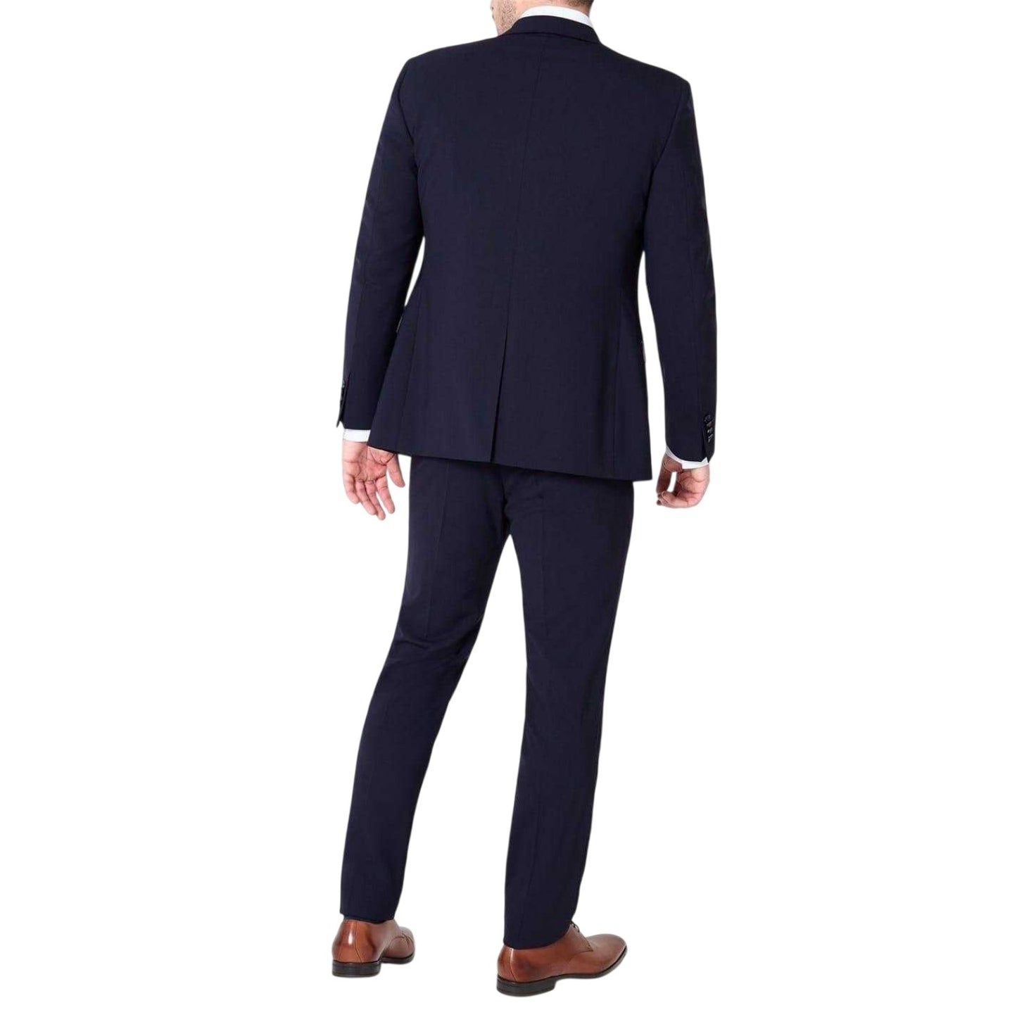 Navy - Back - Without Prejudice Mens Italian Slim Sleeveless Waistcoat