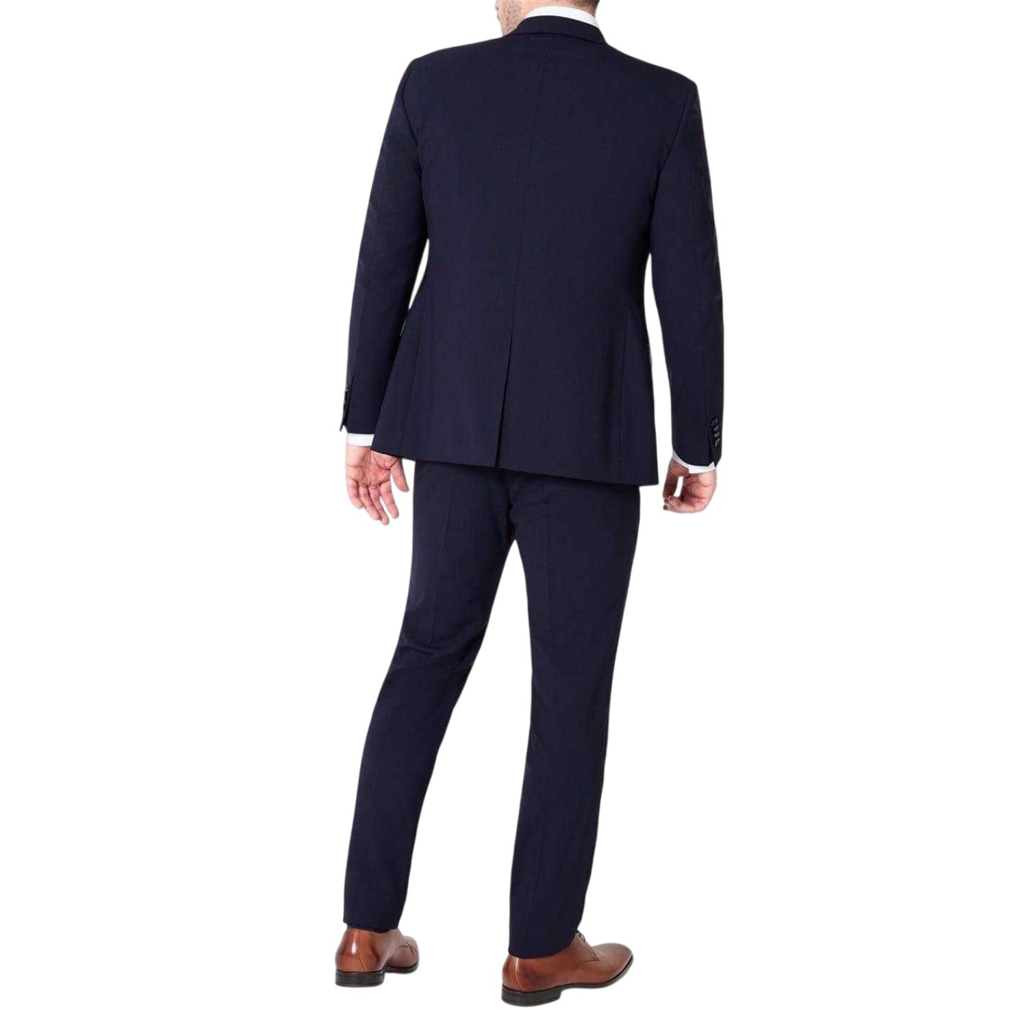 Navy - Back - Without Prejudice Mens Italian Slim Sleeveless Waistcoat