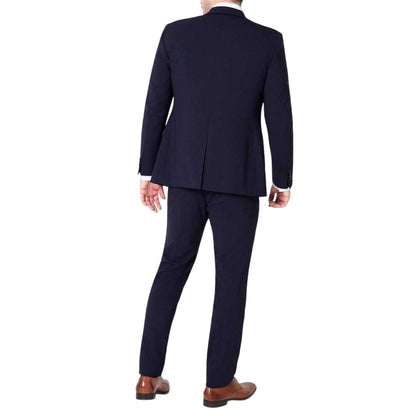 Navy - Back - Without Prejudice Mens Italian Slim Sleeveless Waistcoat