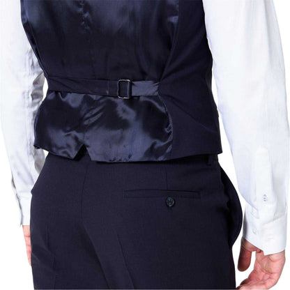 Navy - Lifestyle - Without Prejudice Mens Italian Slim Sleeveless Waistcoat