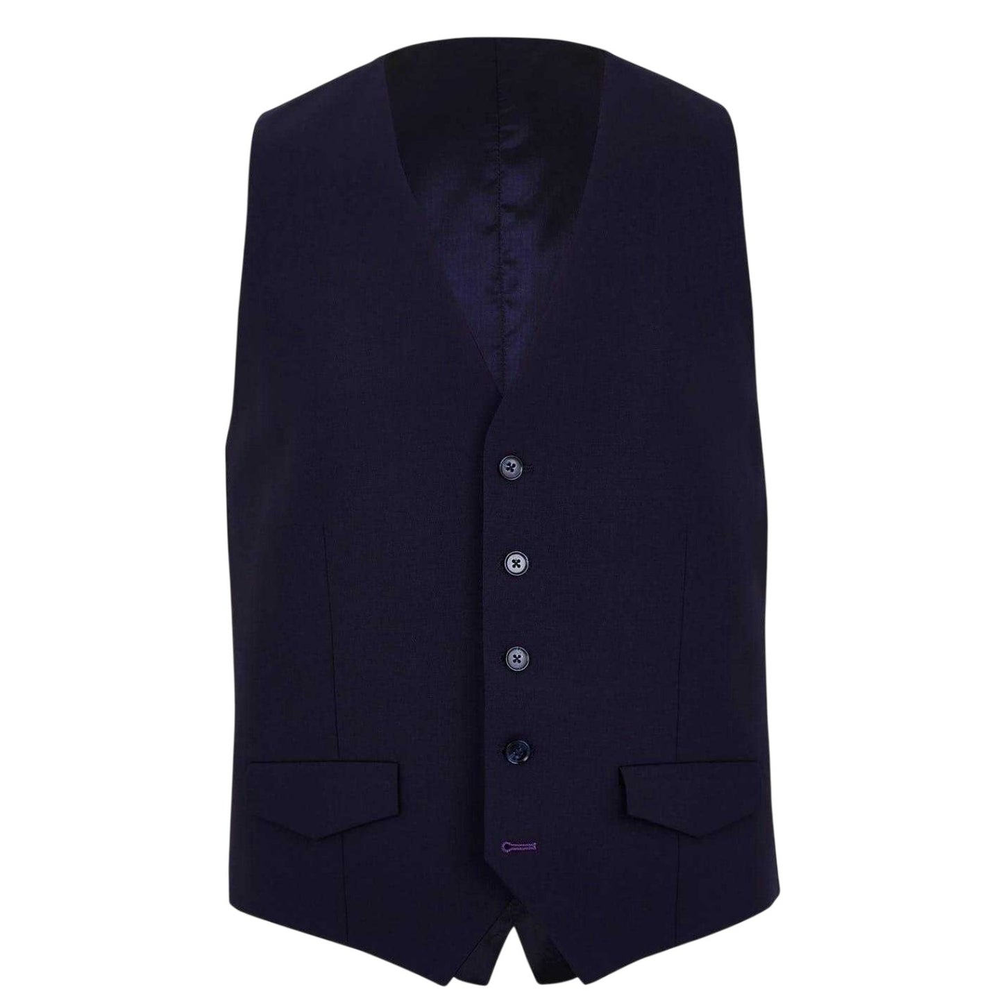 Navy - Front - Without Prejudice Mens Italian Slim Sleeveless Waistcoat