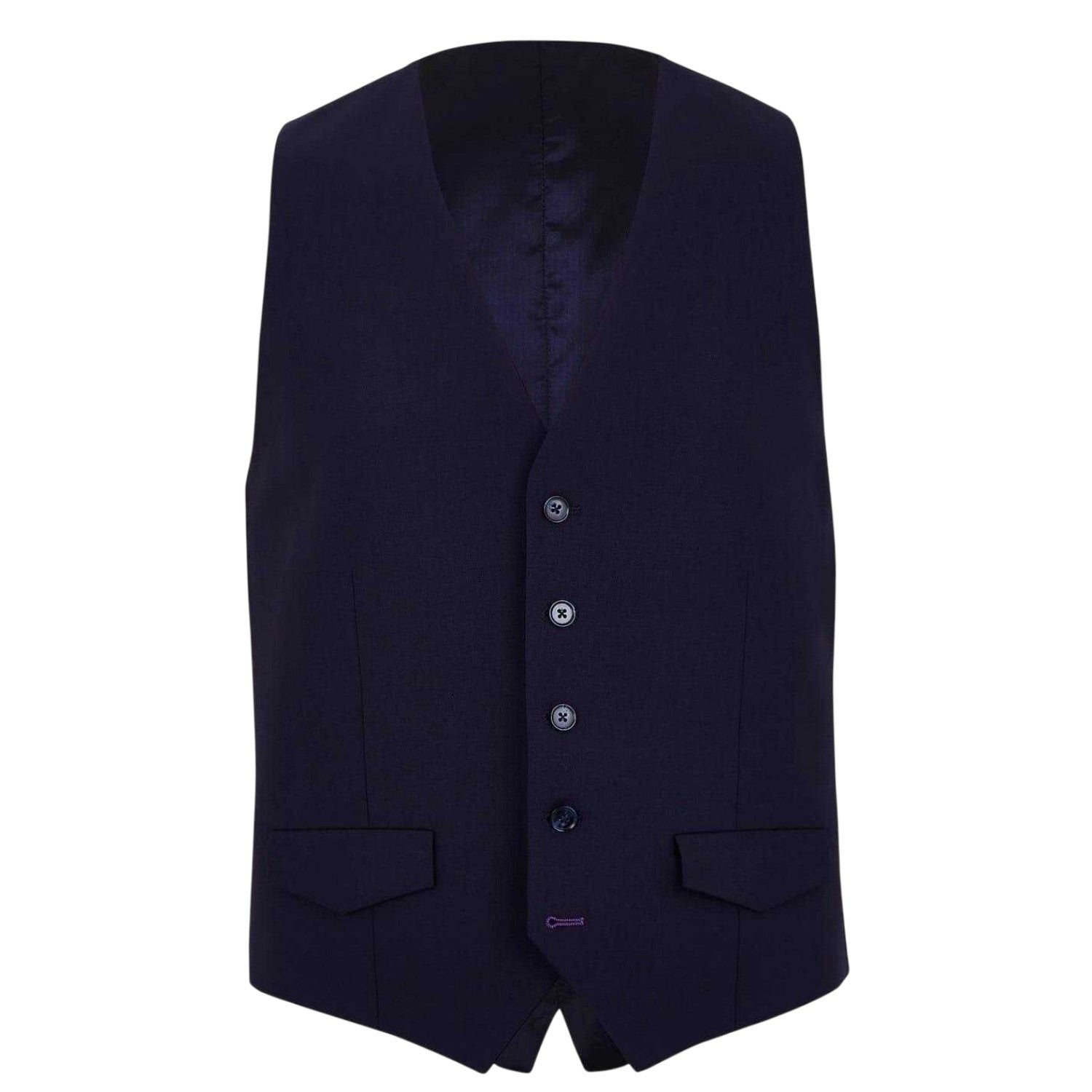 Navy - Front - Without Prejudice Mens Italian Slim Sleeveless Waistcoat