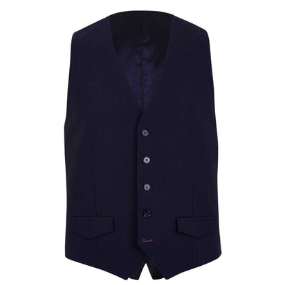 Navy - Front - Without Prejudice Mens Italian Slim Sleeveless Waistcoat