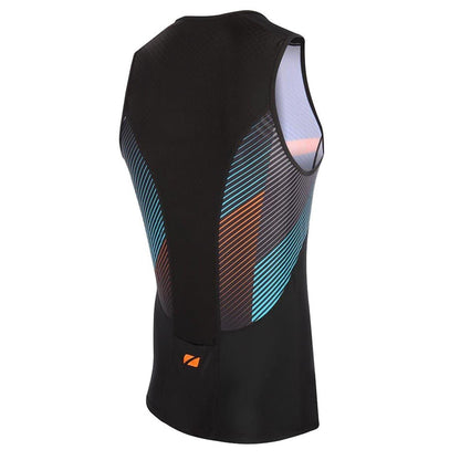 Black-Orange - Back - Zone3 Mens Base Layer Top