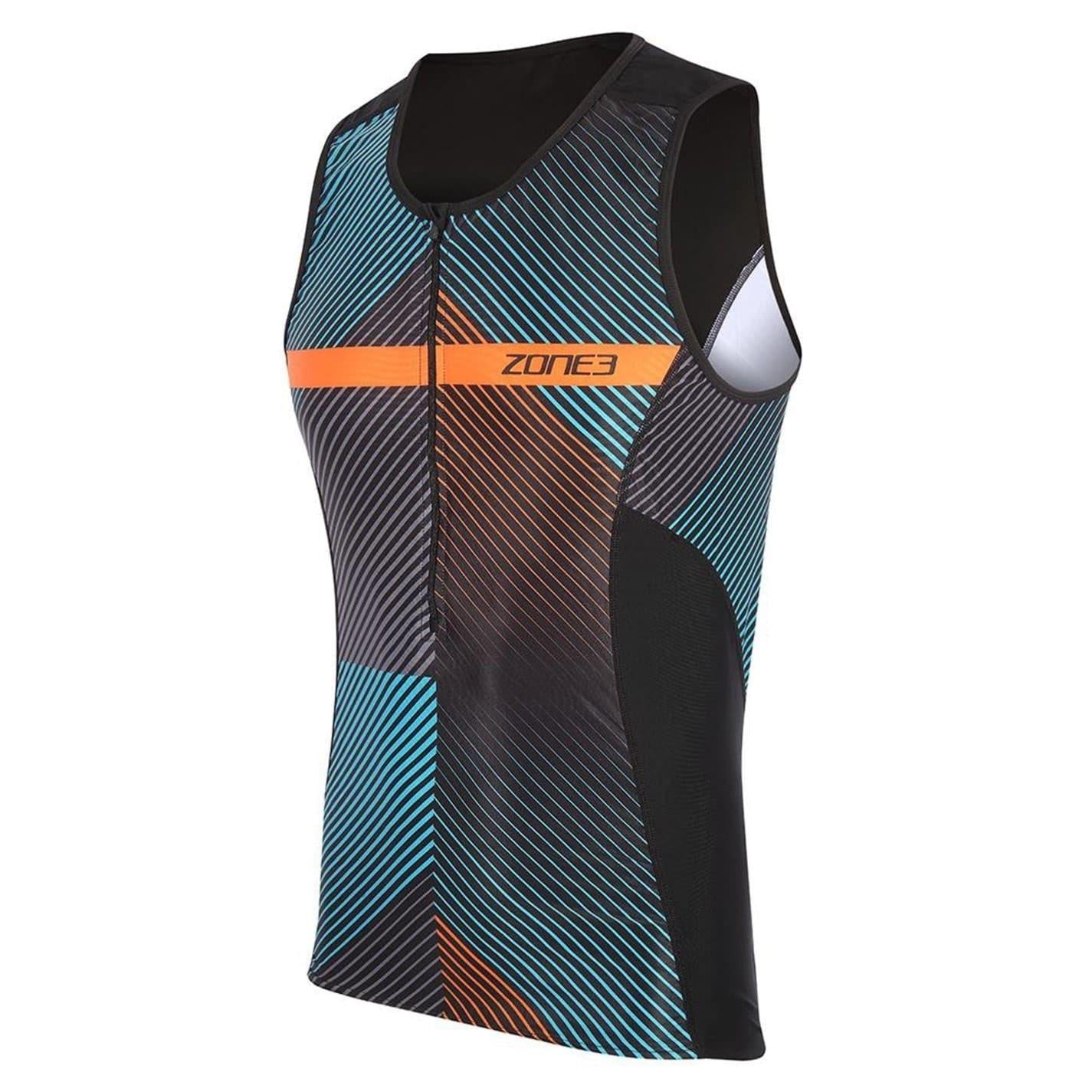 Black-Orange - Front - Zone3 Mens Base Layer Top