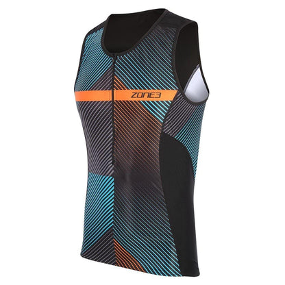 Black-Orange - Front - Zone3 Mens Base Layer Top