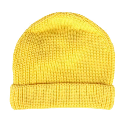 Yellow-Black - Back - Off White Childrens-Kids Arrow Beanie