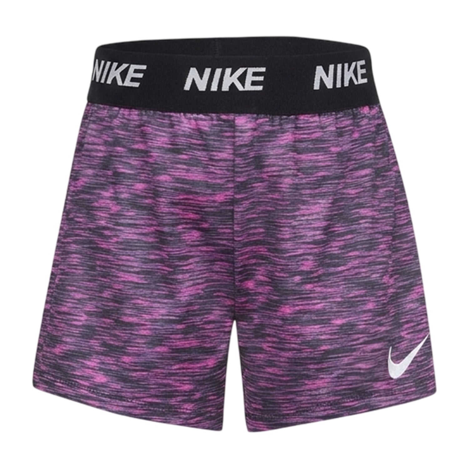 Grey-Pink - Side - Nike Girls Heart Short-Sleeved T-Shirt & Shorts Set