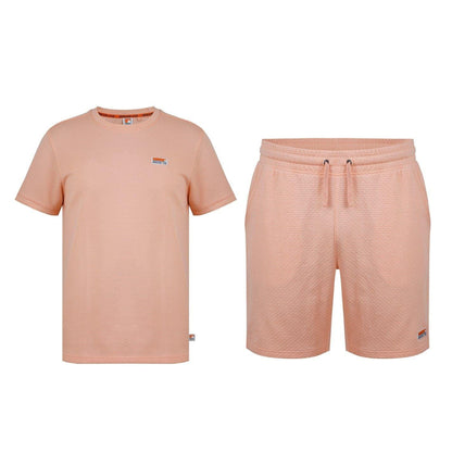 Peach - Front - SoulCal Mens Crew Neck T-Shirt & Shorts Set