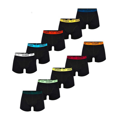Black-Multicoloured - Front - Lee Cooper Mens Boxer Shorts (Pack of 10)