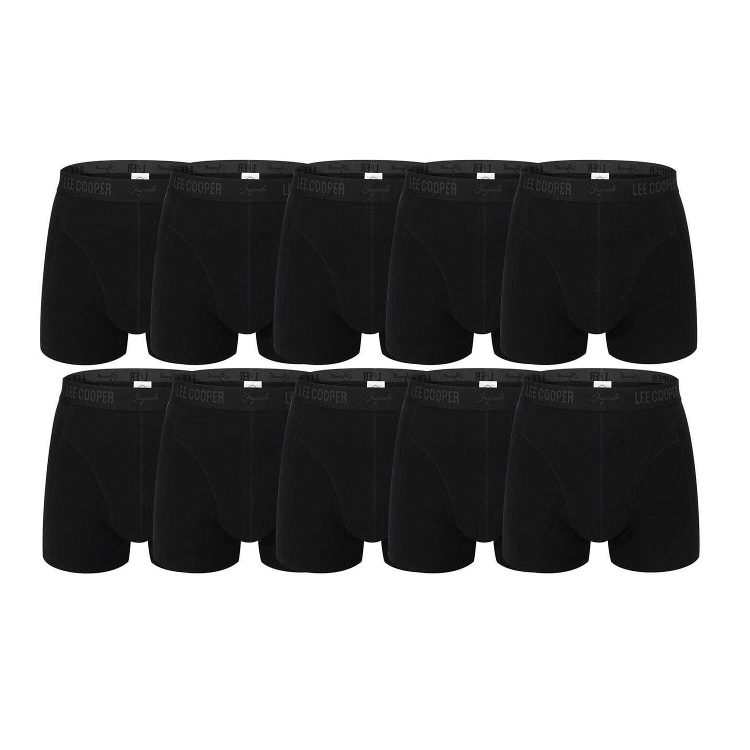 Black - Front - Lee Cooper Mens Boxer Shorts (Pack of 10)