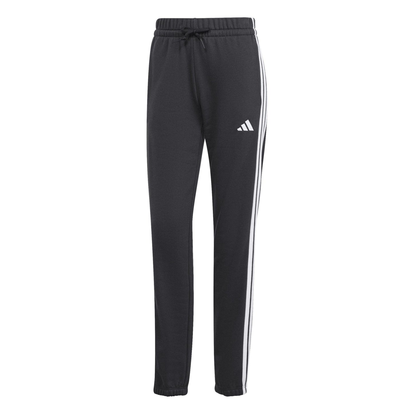 Black-White - Front - Adidas Womens-Ladies 3 Stripes Jogging Bottoms
