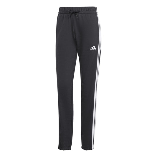 Black-White - Front - Adidas Womens-Ladies 3 Stripes Jogging Bottoms