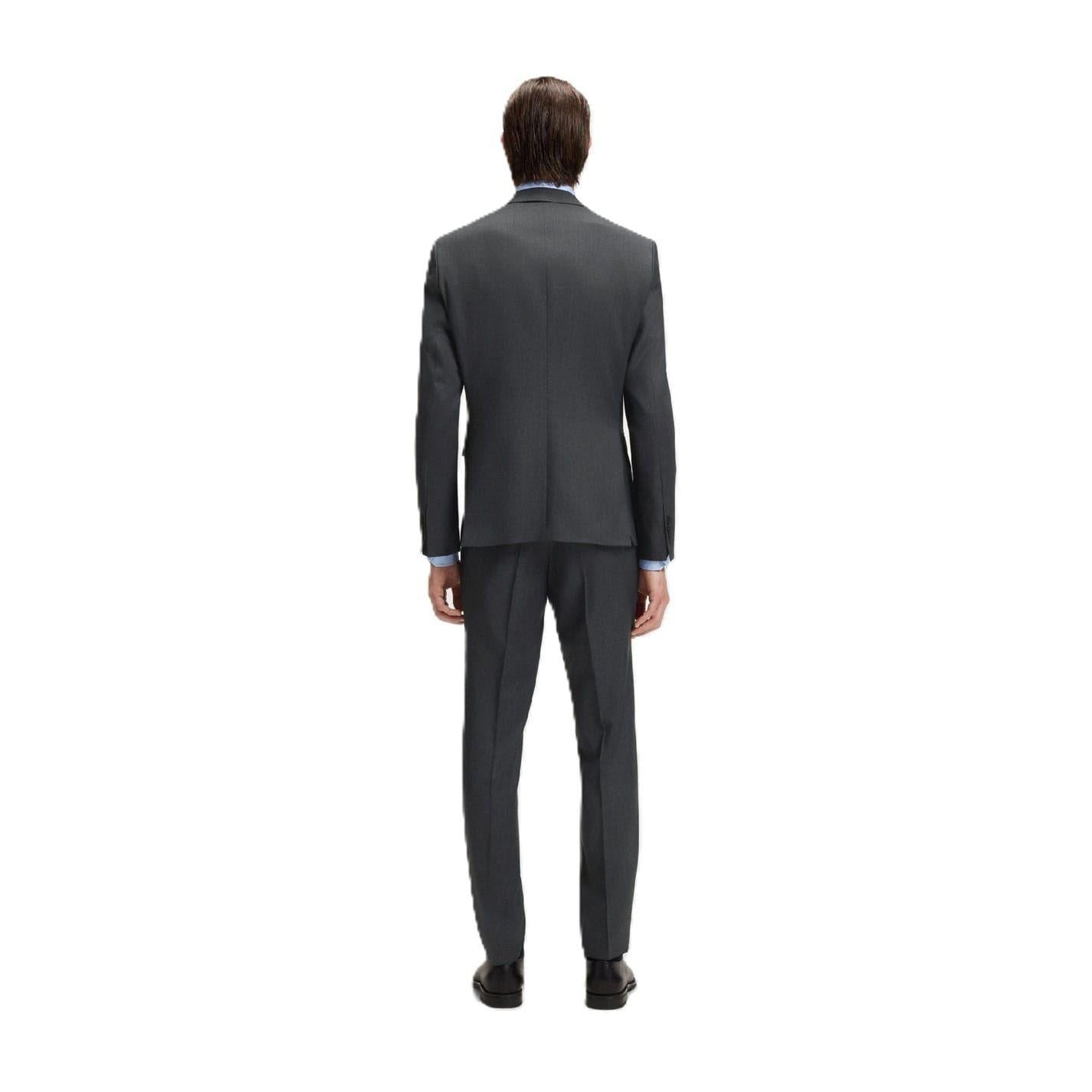 Dark Grey - Back - Boss Mens Reymond Flap Pocket Suit Jacket
