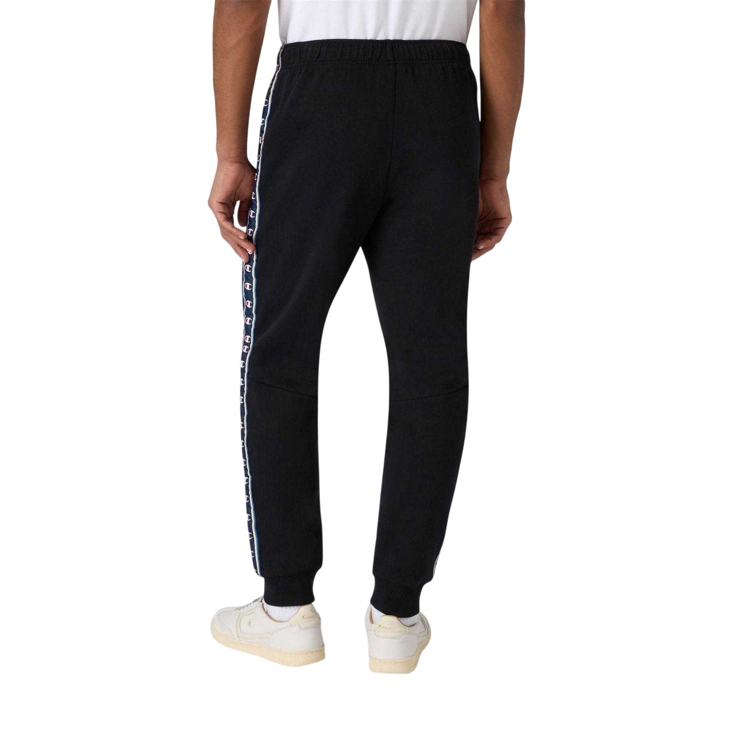 Black - Back - Champion Mens Jersey Taped Joggers