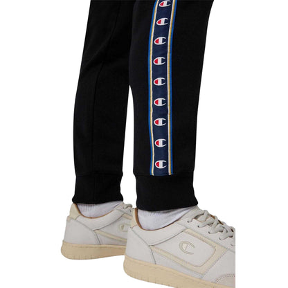 Black - Side - Champion Mens Jersey Taped Joggers