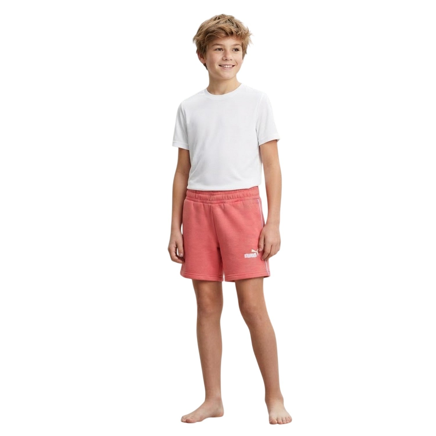 Peach - Side - Puma Childrens-Kids Woven Sweat Shorts