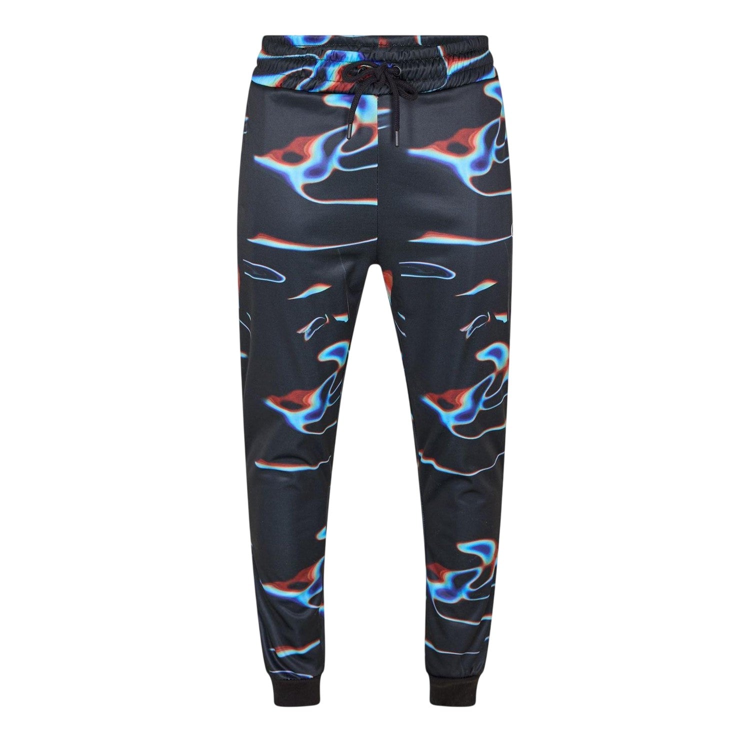 Black - Front - Criminal Damage Mens Warped Logo Tapered Joggers