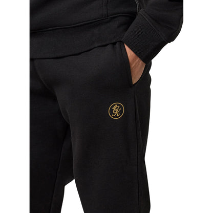 Black-Gold - Side - Gym King Mens Pro Logo Slim Joggers