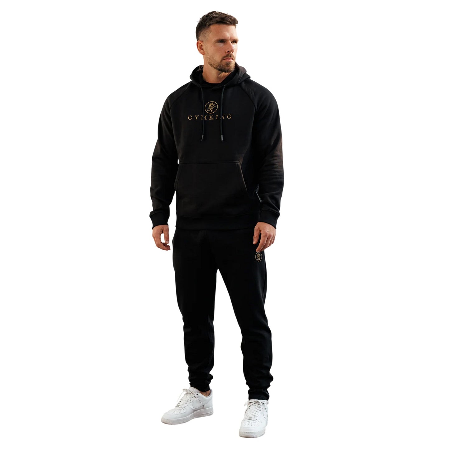 Black-Gold - Lifestyle - Gym King Mens Pro Logo Slim Joggers