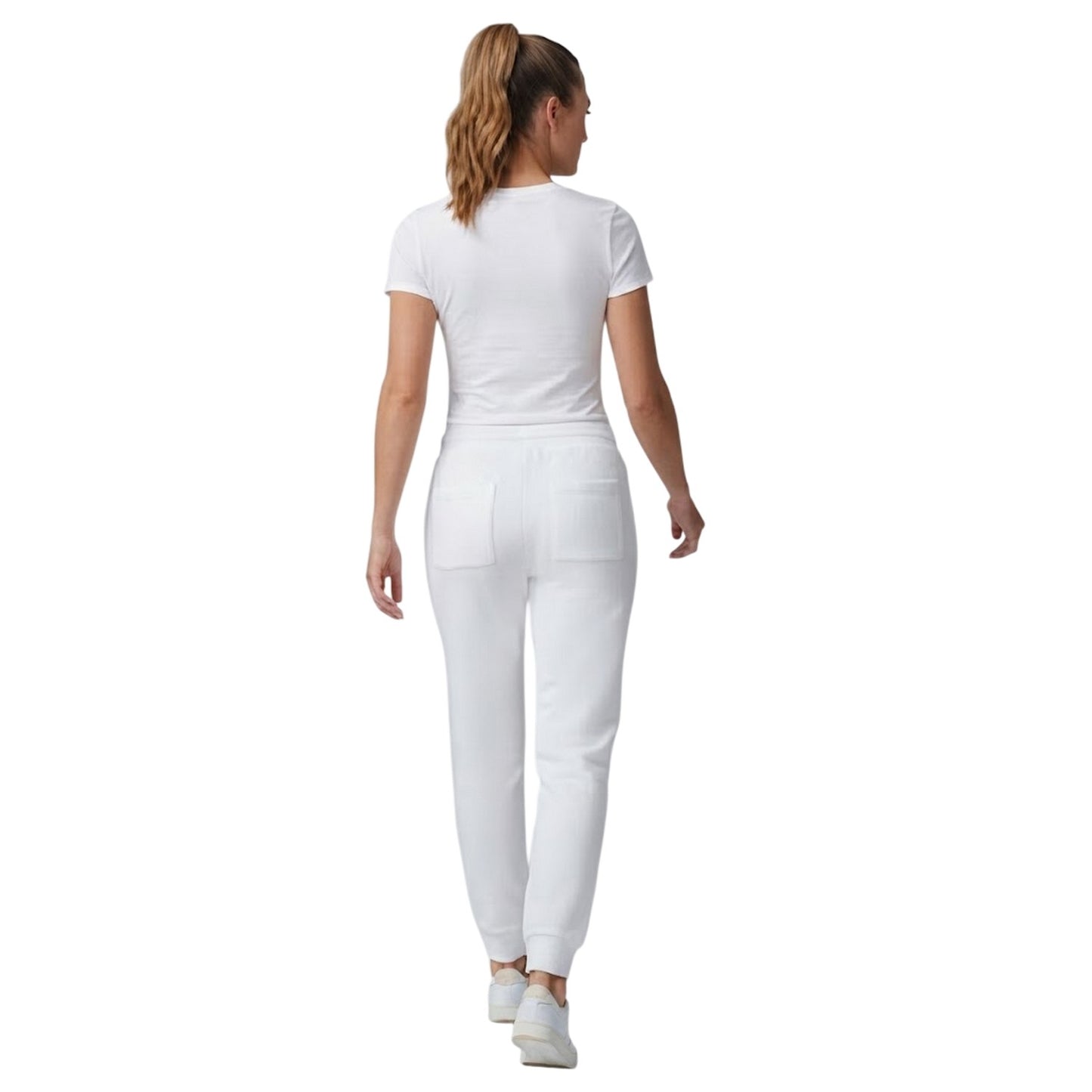 White - Back - Emporio Armani EA7 Womens-Ladies Relaxed Fit Joggers